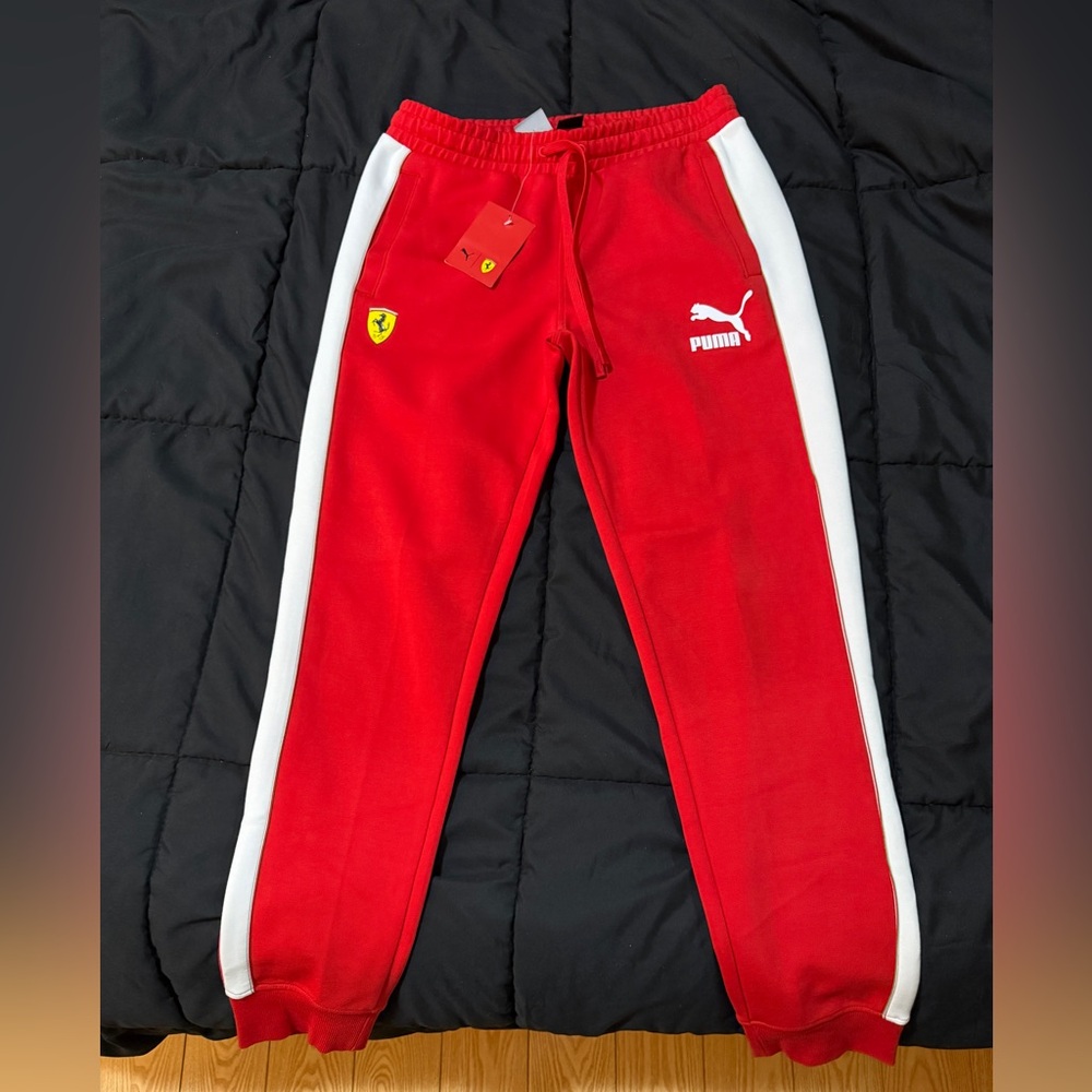 Ferrari Red and White Joggers